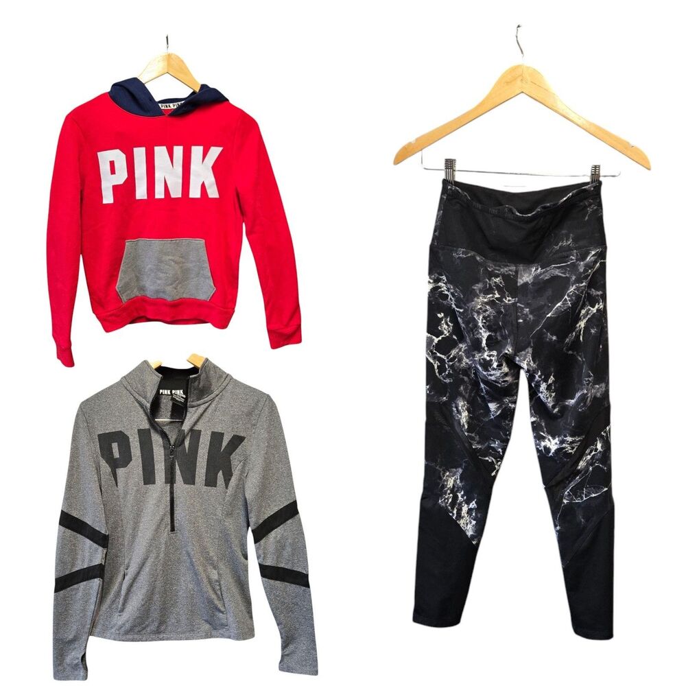 Victoria Secret Lot Legging Sweatshirt 3/4 Zip Athletic Wear Gym‎ Workout
